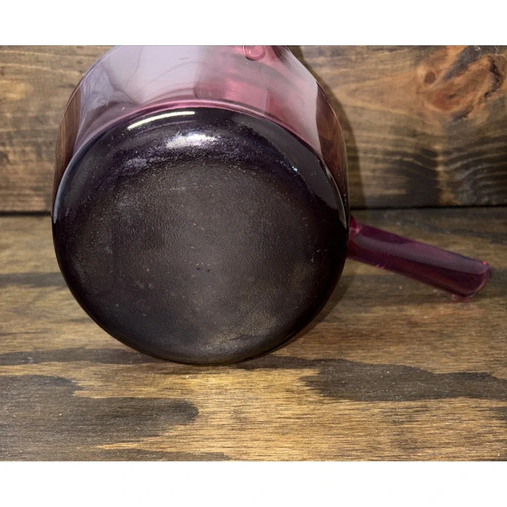 Corning Ware Visions Cranberry 1 Liter Sauce Pan and Round V-30-B 24oz Dish